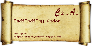 Csépány Andor névjegykártya