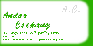 andor csepany business card